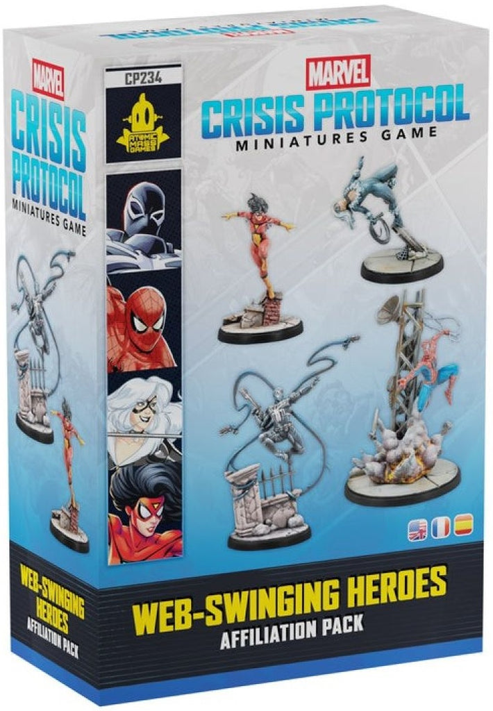 Marvel Crisis Protocol – Web-Swinging Heroes – Pack Multilingue – 4 Figurines – Dès 14 Ans