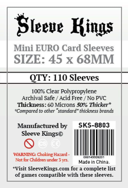 Sleeve Kings Board Game Sleeves Mini Euro (45mm x 68mm) (110 Sleeves)