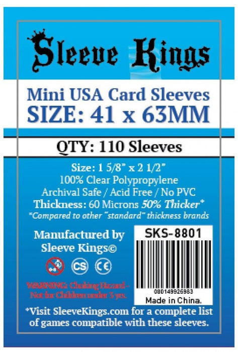 Sleeve Kings Board Game Sleeves Mini USA (41mm x 63mm) (110 Sleeves)