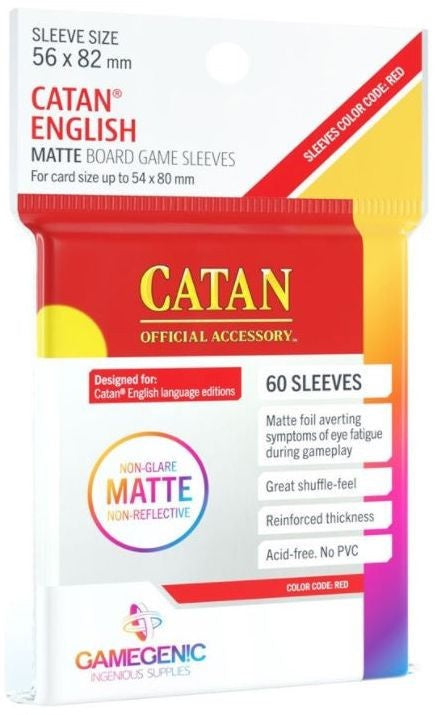 Gamegenic Matte Board Game Sleeves Catan (56mm x 82mm) (60 Sleeves per Pack)