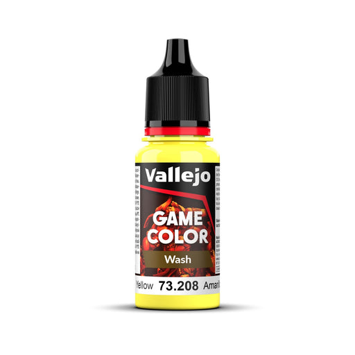 Vallejo Game Colour Wash Yellow  18ml Acrylic Paint - New Formulation AV73208