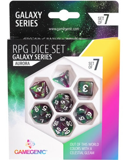 Gamegenic Galaxy Series - Aurora - RPG Dice Set (7pcs)