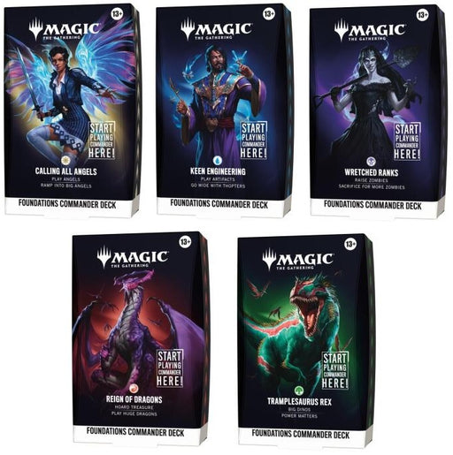 Magic the Gathering Foundations Commander Deck Set of 5