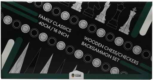 Wooden Folding Chess / Checkers / Backgammon Set 40cm