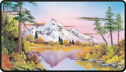 Ultra Pro Bob Ross Mighty Mountain Lake Black Stitched Playmat