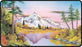 Ultra Pro Bob Ross Mighty Mountain Lake Black Stitched Playmat