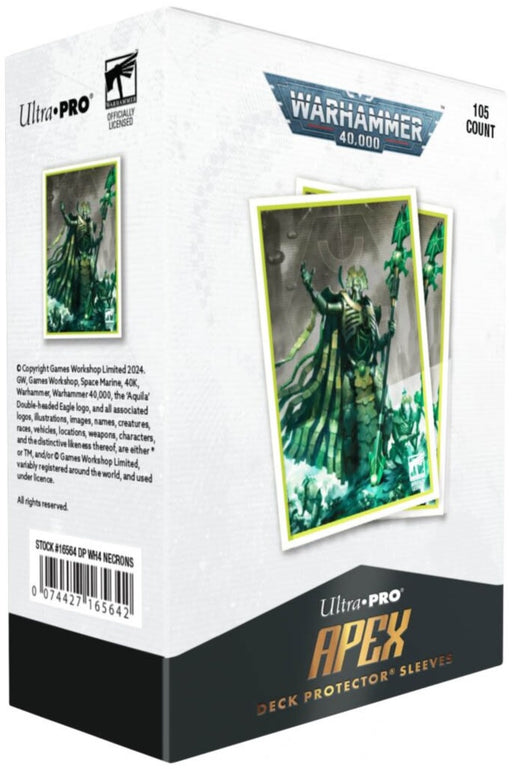 Ultra Pro Necron Codex Aligned 105ct Apex Deck Protector sleeves for Warhammer 40k