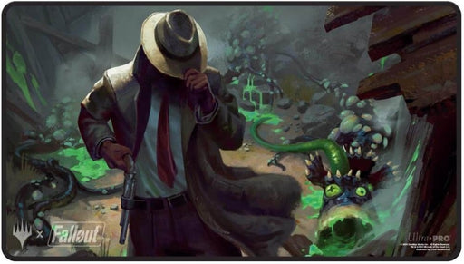 Ultra Pro Fallout® Mysterious Stranger Black Stitched Standard Gaming Playmat for Magic: The Gathering