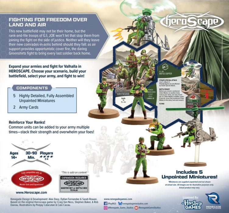 Heroscape G.I. Joe Greenshirts and Battle Copter Army Expansion