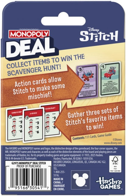 Monopoly Deal Stitch Edition