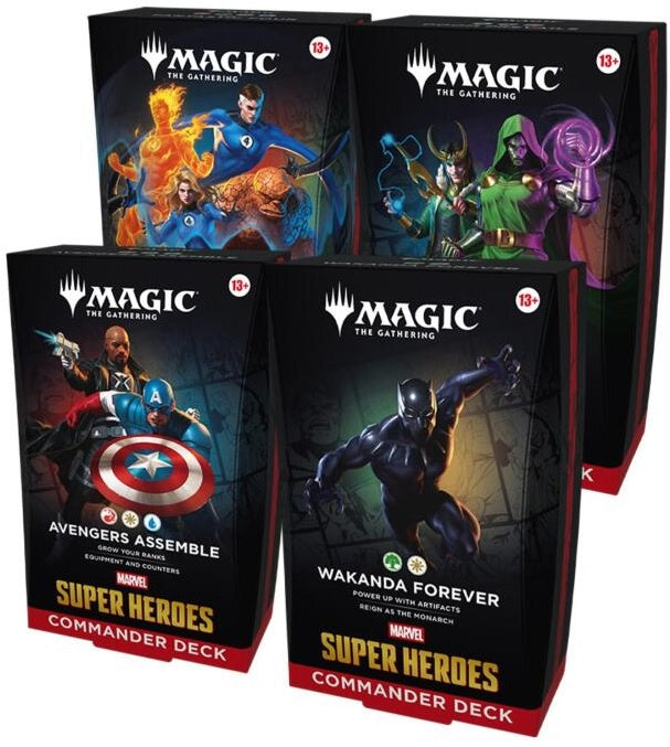 Magic the Gathering Marvel Super Heroes Commander Deck Set of 4 Pre Order