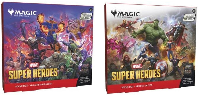 Magic the Gathering Marvel Super Heroes Scene Box Set of 2 Pre Order