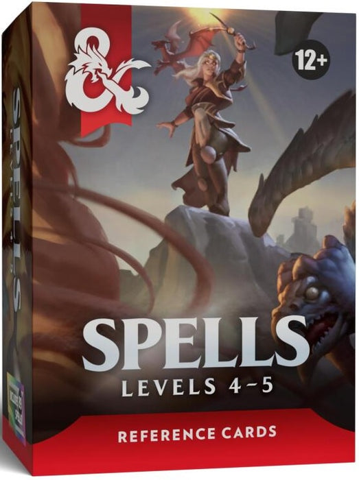D&D Dungeons & Dragons Reference Cards Spells Levels 4-5