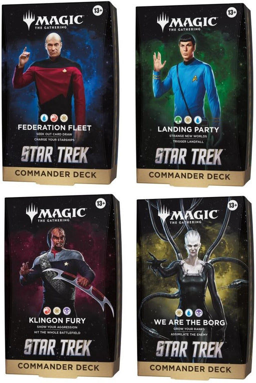 Magic The Gathering Star Trek Commander Deck Set of 4 Pre Order