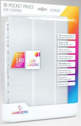 Gamegenic Sideloading 18 Pocket Pages 10 Pcs Pack White
