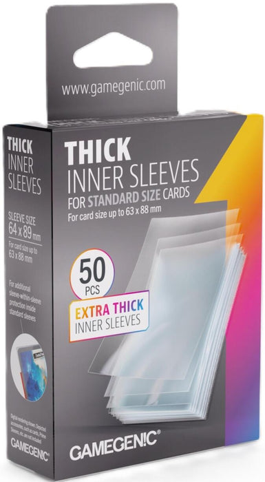 Gamegenic Thick Inner Card Sleeves (64mm x 89mm) (50 Sleeves Per Pack)