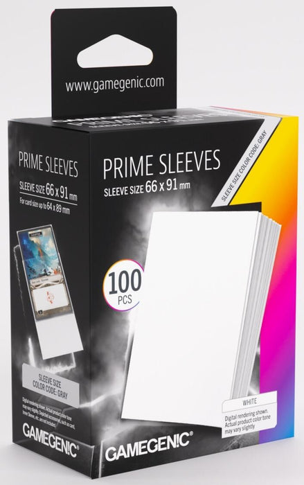 Gamegenic Prime Card Sleeves White (66mm x 91mm) (100 Sleeves Per Pack)