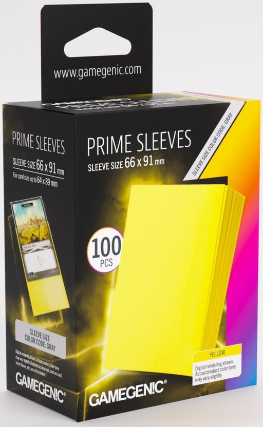 Gamegenic Prime Card Sleeves - Yellow (66mm x 91mm) (100 Sleeves Per Pack)