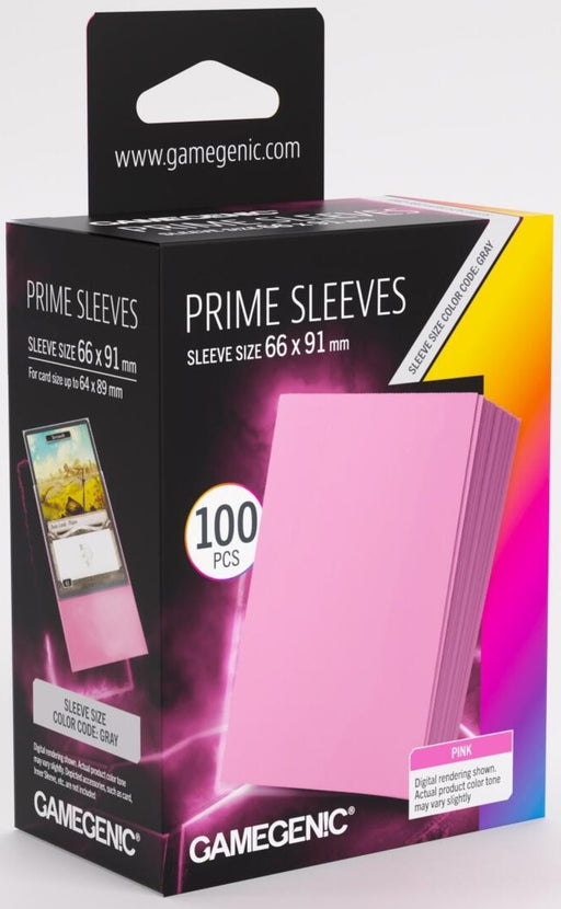 Gamegenic Prime Card Sleeves - Pink (66mm x 91mm) (100 Sleeves Per Pack)