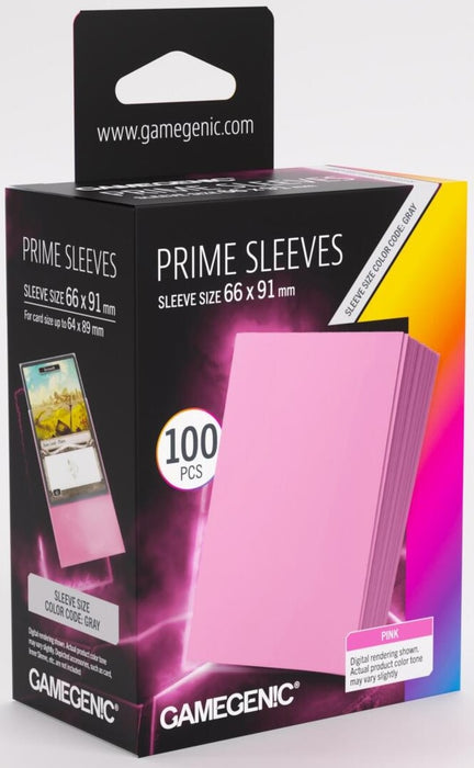 Gamegenic Prime Card Sleeves - Pink (66mm x 91mm) (100 Sleeves Per Pack)