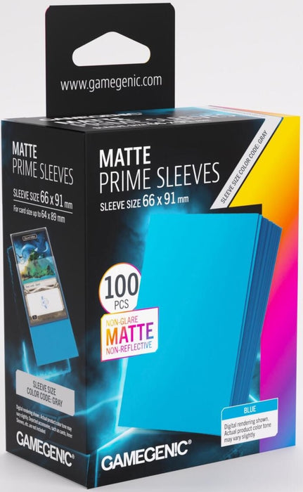 Gamegenic Matte Prime Card Sleeves - Blue (66mm x 91mm) (100 Sleeves Per Pack)