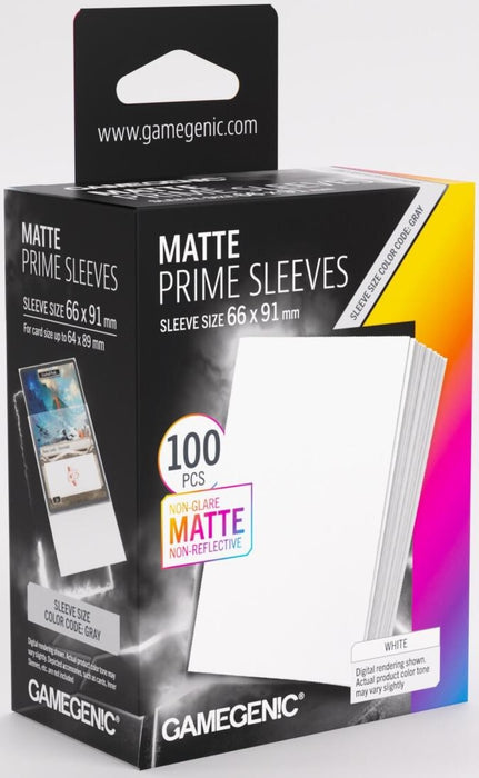 Gamegenic Matte Prime Card Sleeves - White (66mm x 91mm) (100 Sleeves Per Pack)
