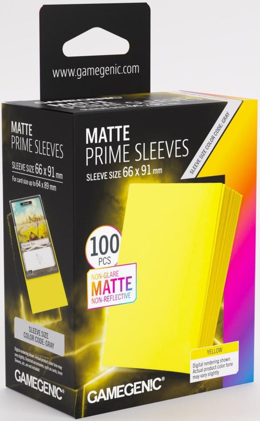 Gamegenic Matte Prime Card Sleeves - Yellow (66mm x 91mm) (100 Sleeves Per Pack)