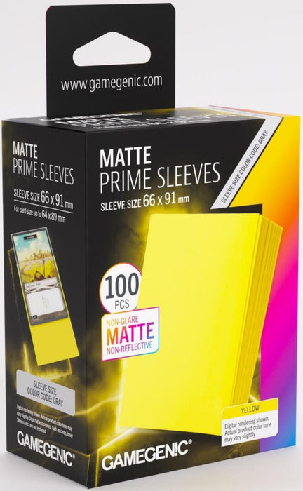 Gamegenic Matte Prime Card Sleeves - Yellow (66mm x 91mm) (100 Sleeves Per Pack)