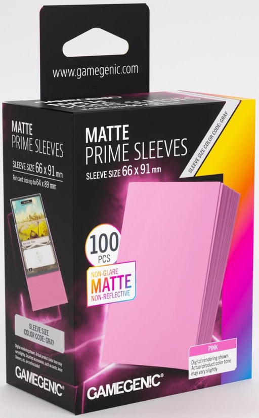 Gamegenic Matte Prime Card Sleeves - Pink (66mm x 91mm) (100 Sleeves Per Pack)