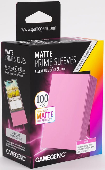 Gamegenic Matte Prime Card Sleeves - Pink (66mm x 91mm) (100 Sleeves Per Pack)