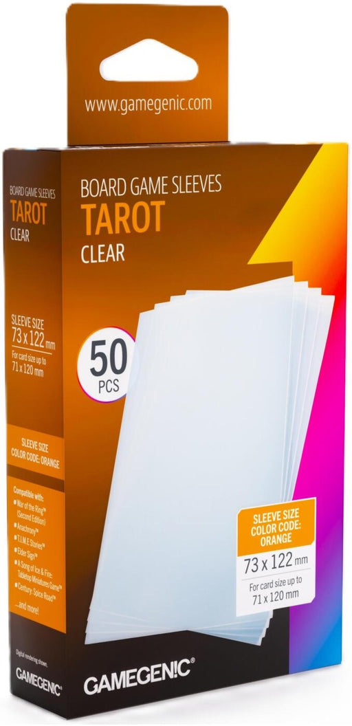 Gamegenic Board Game Card Sleeves Tarot-Size Clear (73mm x 122mm) (50 Sleeves Per Pack)