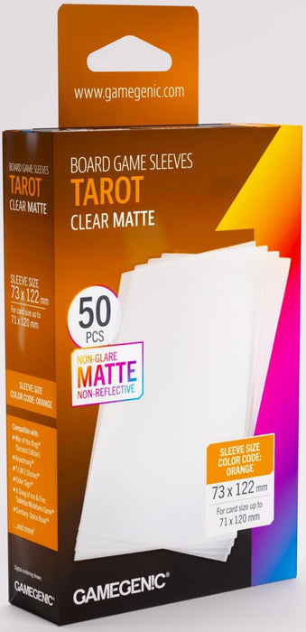 Gamegenic Board Game Card Sleeves Tarot Clear Matte (73mm x 122mm) (50 Sleeves Per Pack)
