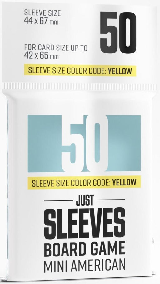 Gamegenic Just Sleeves Size Code YELLOW Mini American Sized (44mm x 67mm) (50 Sleeves Per Pack)