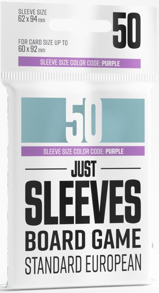 Gamegenic Just Sleeves - Size Code PURPLE - Standard European Sized (59mm x 91mm) (50 Sleeves Per Pack)