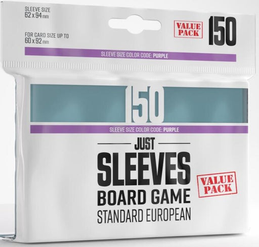 Gamegenic Just Sleeves Size Code PURPLE Standard European Sized Value Pack (62mm x 94mm) (150 Sleeves Per Pack)