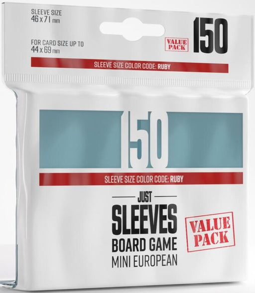Gamegenic Just Sleeves Size Code RUBY Mini European Sized Value Pack (46mm x 71mm) (150 Sleeves Per Pack)