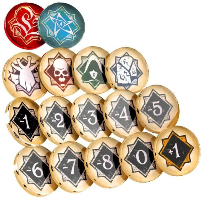 Gamegenic Arkham Horror Chaos Tokens + Token Bag