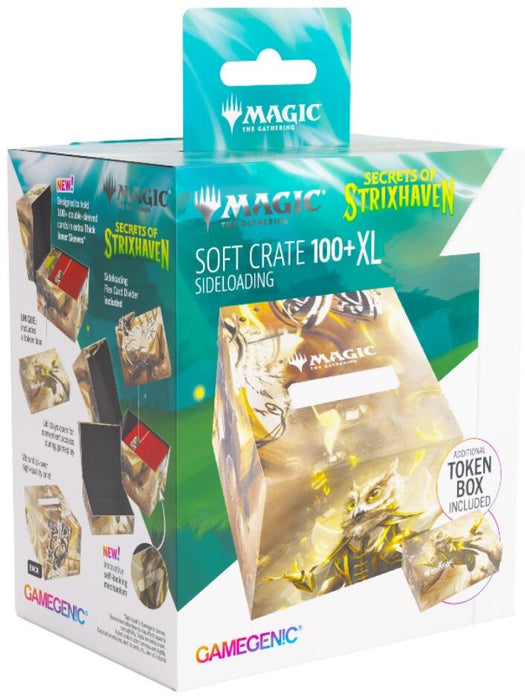 Gamegenic Magic The Gathering Secrets of Strixhaven Soft Crate 100+ XL Sideloading Stirring Hopesinger/Inkling Token