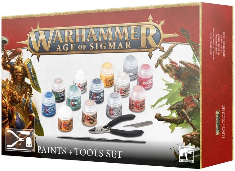 Warhammer Age Of Sigmar Paints + Tools Set