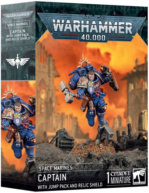 Warhammer 40,000 Space Marines Captain with Jump Pack and Relic Shield