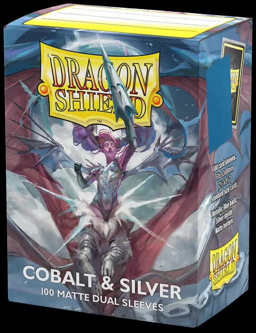 Dragon Shield Sleeves Matte Dual Cobalt and Silver