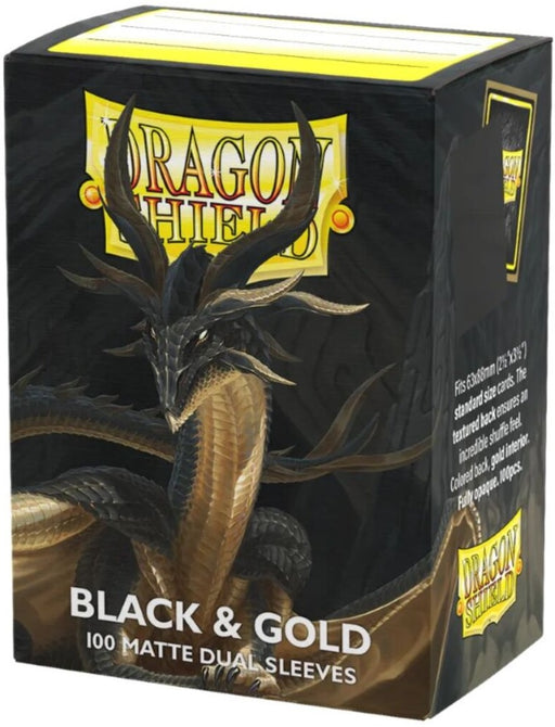 Dragon Shield Sleeves Matte Dual Black & Gold