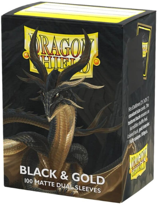 Dragon Shield Sleeves Matte Dual Black & Gold