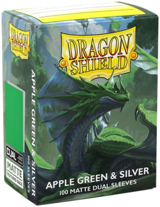 Dragon Shield Sleeves Matte Dual Apple Green & Silver