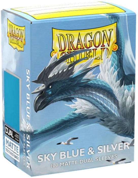 Dragon Shield Sleeves Matte Dual Sky Blue & Silver