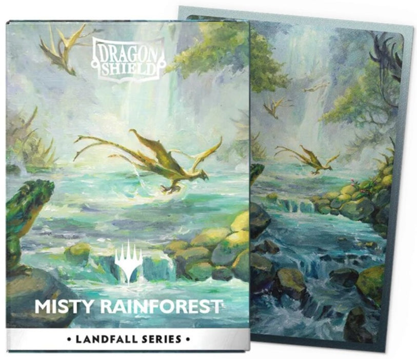 Dragon Shield Sleeves Matte Dual Art MTG Landfall Series Misty Rainforest