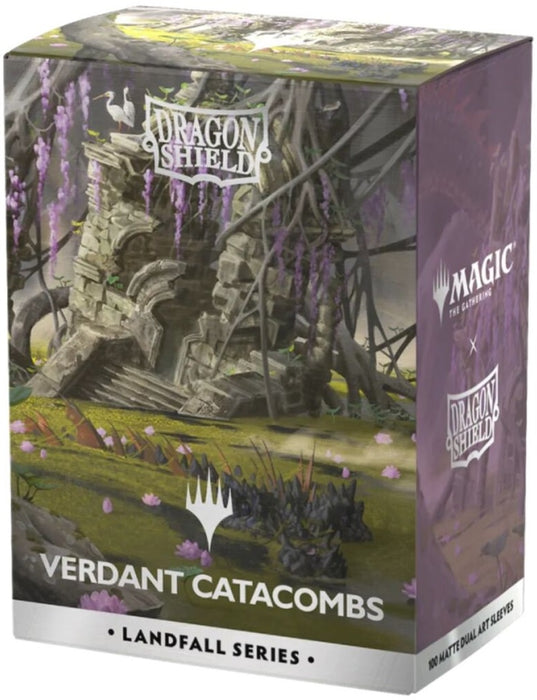 Dragon Shield Sleeves Matte Dual Art MTG Landfall Series Verdant Catacombs