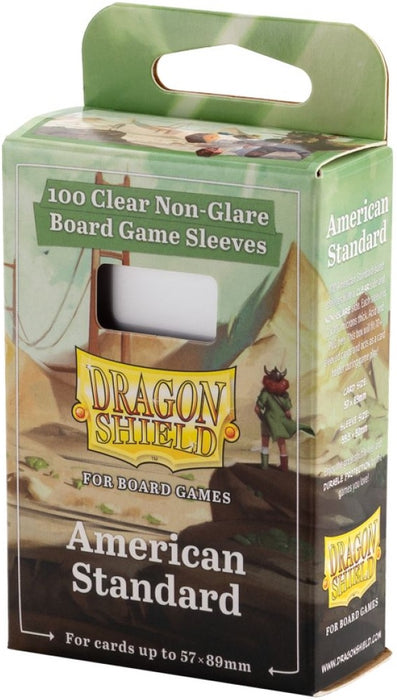 Dragon Shield Board Game Sleeves Clear Non-Glare American Standard