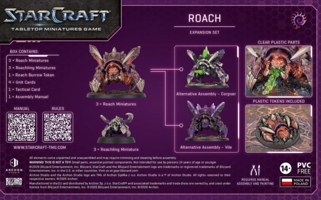 Starcraft Miniatures Games Zerg Roach Expansion Set