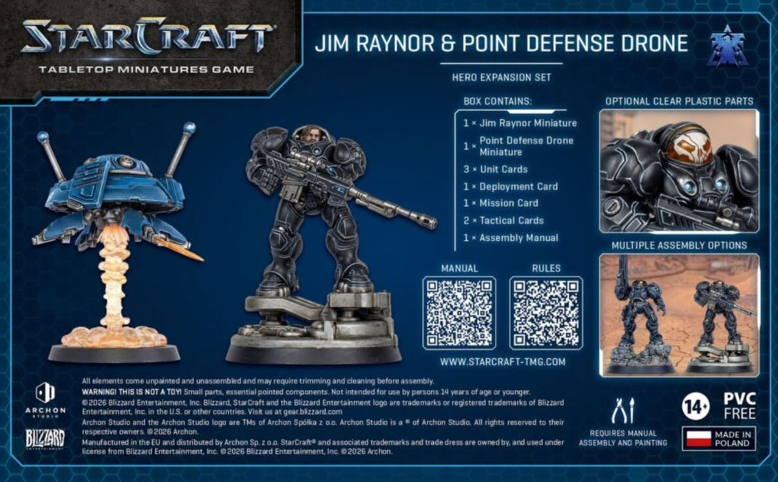 Starcraft Miniatures Games Terran Jim Raynor (Raynor's Raiders) Hero Expansion Set